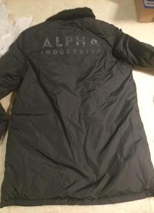 Зимова куртка alpha industries b-9 sherpa straight hem, black2 фото