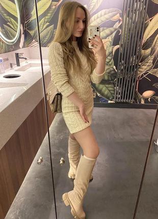 Сукня fashionista вʼязана твідова тепла плаття платье xs s сарафан