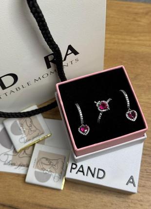 Pandora набор комплект пандора серьги шарикчики кольца