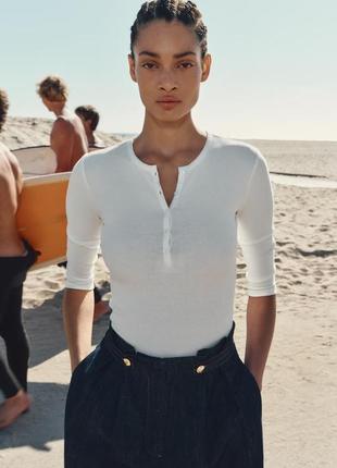 Боди в рубчик zara