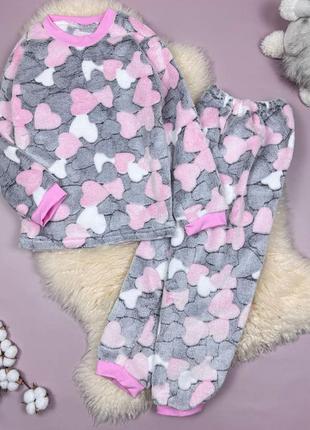 Пижама махровая сердечки