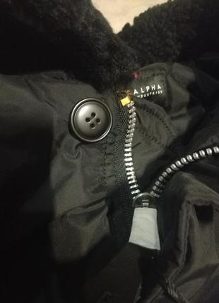 Зимова куртка alpha industries b-9 sherpa straight hem, black10 фото