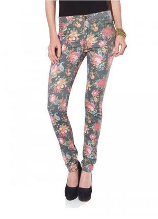 Новые джинсы брюки брюки брюки в цветы женские размер xxs xs only коттон