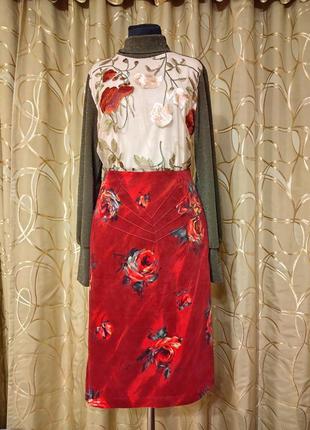 Брендова котонова спідниця міді