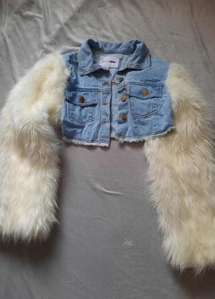 Джинсовий піджак курточка накидка болеро