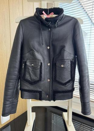 Дубленка с лазерной кожей на овчине