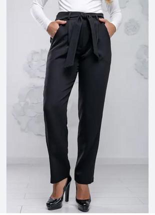 Шикарные черные брюки на высокой талии 🖤