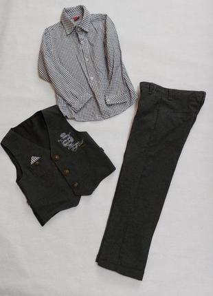Комплект тройка рубашка брюки жилетка