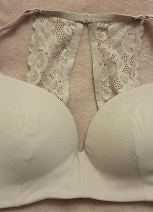 Комфортный бюст, без косточек, с поролоном, boux avenu, 70dd, 70e, ажурная спинка