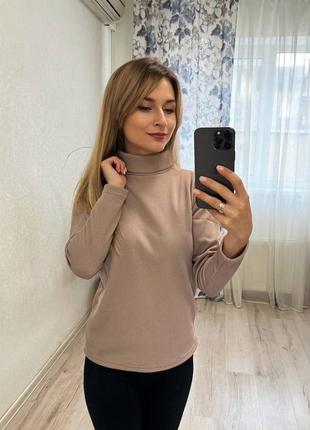 Женский трикотажный гольф водолазка вафельный трикотаж