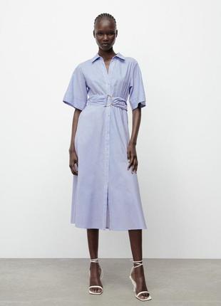 Платье миди в полоску zara