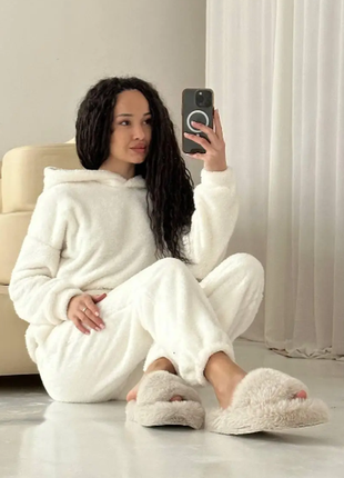 Пижама, костюм домашний женский махра теплая 4 цвета  42-46,48-50 sin824/825-1489oве