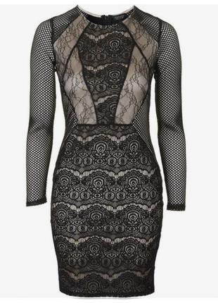 🖤платье top shop uk 6 нарядное платье кружево xs