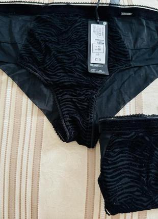 Новые невероятные autograph трусики шикарные marks &amp; spencer черные модные стильные бархат