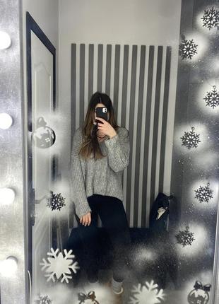 Вʼязаний светр у сірому кольорі з шерсті альпаки 🦙