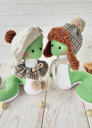 Змійки ручної роботи, текстильні іграшки