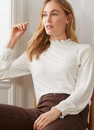 Елегантна блуза-сорочка з коміром-стійкою, розмір наш 46-48 (40/42 євро)нюанс