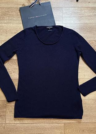 Tommy hilfiger женский синий шерстяной свитер ,джемпер !
