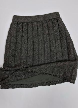 Шелковая с кашемиром вязаная мини юбка клеш alberta ferretti шелк + кашемир оригинал