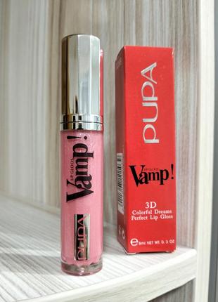 Блиск для губ "pupa"✴️  пупа тон 016, полупрозрачный розовый цвет с перламутром