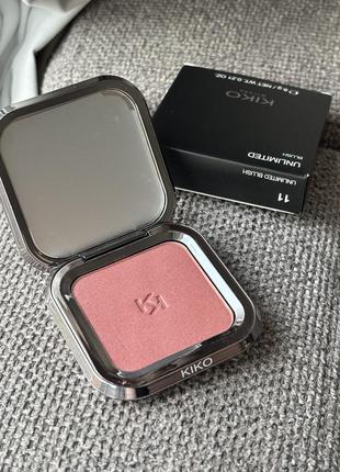 Kiko unlimited blush 11 bright rose натуральные розовые румяна с блеском nars mac