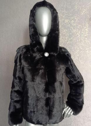 Норковая шуба автоледи с капюшоном