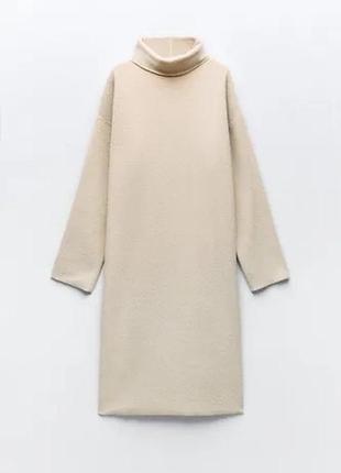 Теплое платье zara (s-m) оверсайз тепла сукня зара