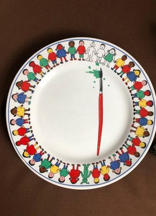 Тарелка фарфоровая с детским рисунком, от max. unicef kollektion.