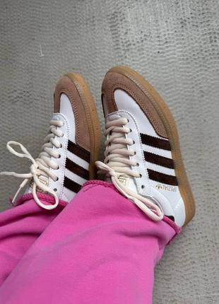 Унисекс кроссовки terbaru adidas spezial white / brown2 фото