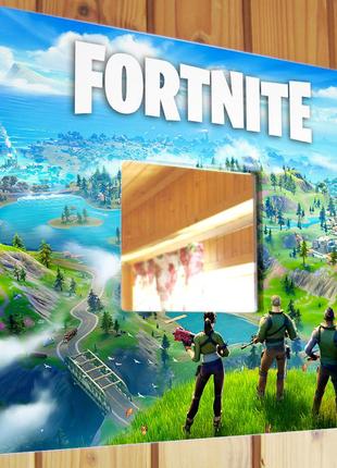 Декоративное зеркало "игра fortnite. фортнайт" подарок для фанатов компьютерных игр, украшение детск