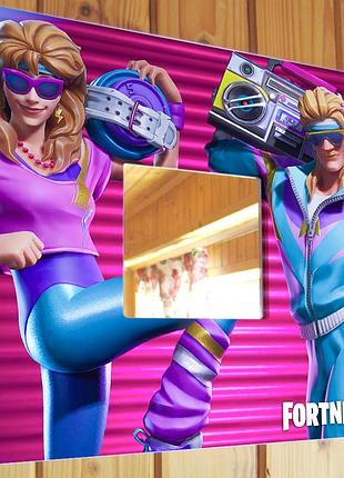 Декоративное зеркало "персонажи игры fortnite" подарок для фанатов видеоигр, украшение детской комна