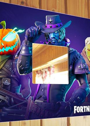 Декоративное зеркало "персонажи игры fortnite" подарок для фанатов видеоигр, украшение детской комна