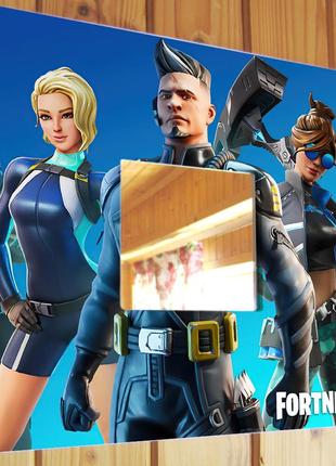 Декоративное зеркало "игра fortnite. персонажи фортнайт" подарок для фанатов видеоигр, украшение дет