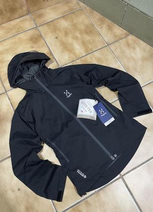 Мембрана вітрівка haglofs gore-tex чорна трекінгова woterproof size xs