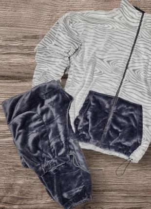 Тепла чоловіча піжама домашній костюм на блискавці кольори