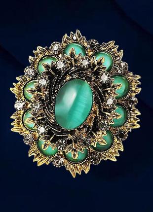 Нереально роскошная, зеленая, впечатляющая брошка в винтажном стиле ⚜️