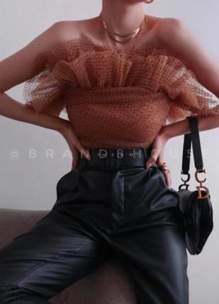 Топ, блуза с рюшами zara m
