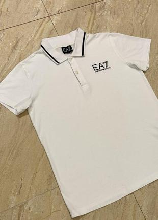 Белая футболка polo футболка поло классическая футболка ea7 Y325D armani оригинал