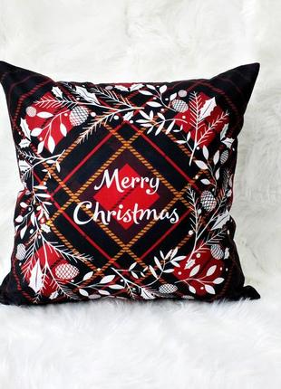 Подушка декоративна "merry christmas" 45 х 45. новорічні подушки, є інші варіанти