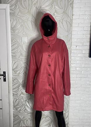 Тонкое пальто с капюшоном большого размера батал xxl, xxxl