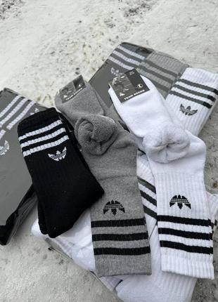 Высокие носки теплые adidas//(12 пар – 420 грн), носки черные/серые/белые зимние адидас, мужские/женские носки