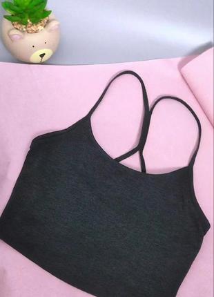 Повсякденний спортивний сірий топ