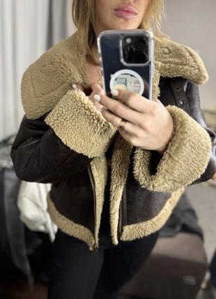 Тепла зимня дублянка zara