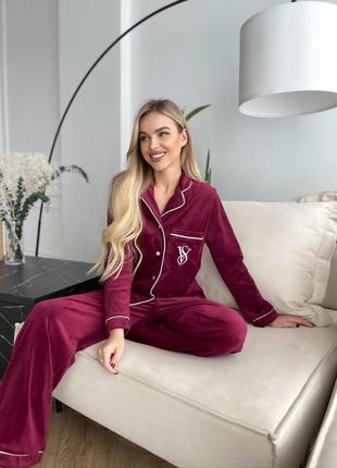 Велюровая пижама виктория сикрет. домашний костюм victoria's secret