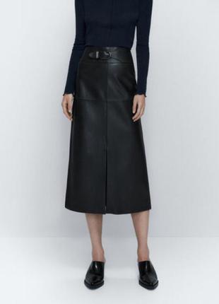 Новая кожаная юбка massimo dutti / массимо дутти