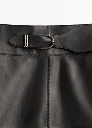 Новая кожаная юбка massimo dutti / массимо дутти5 фото