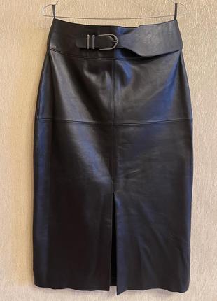 Новая кожаная юбка massimo dutti / массимо дутти8 фото