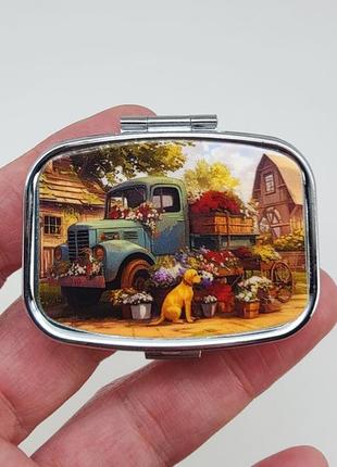 Металлическая коробочка для таблеток "садовый рай" арт. 05882