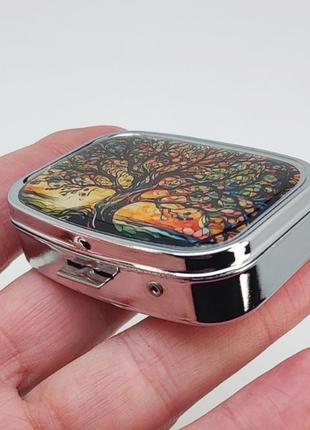 Металева коробочка для таблеток "дерево життя" арт. 058432 фото