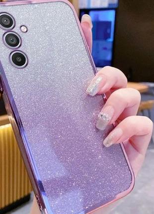 Роскошный силиконовый чехол с градиентным блестящим покрытием на samsung galaxi